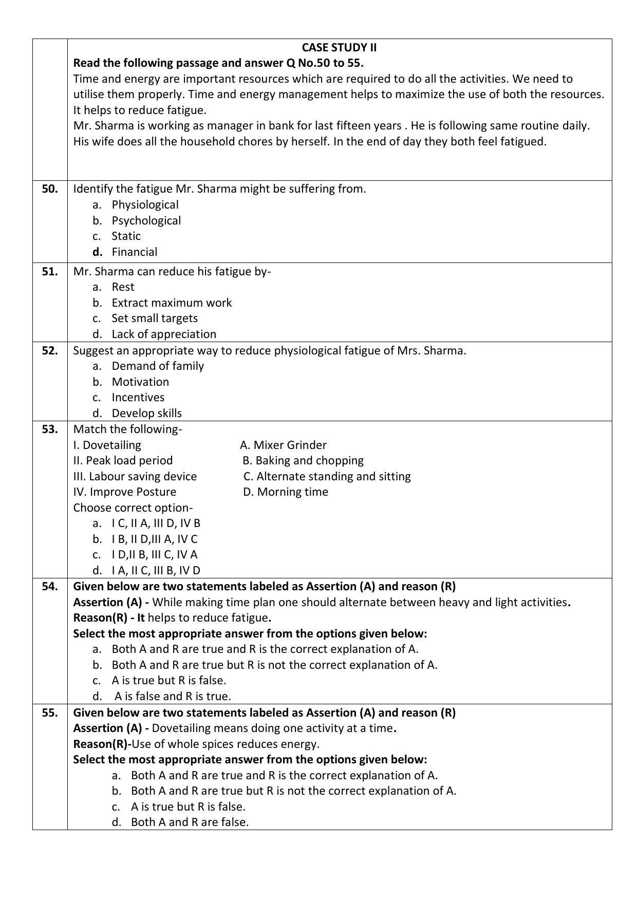 CBSE Class 10 Home Science Sample Paper 2021-22 - Page 8