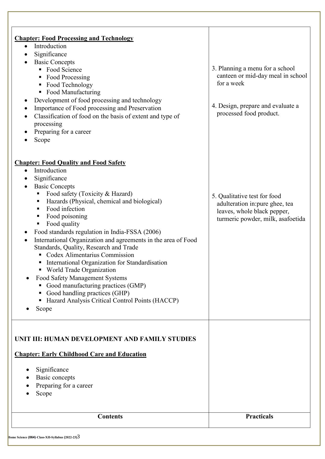 Edudel Class 12 Home Science Syllabus - Page 3