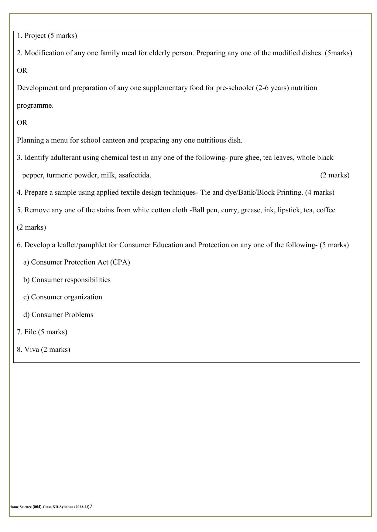 Edudel Class 12 Home Science Syllabus - Page 7