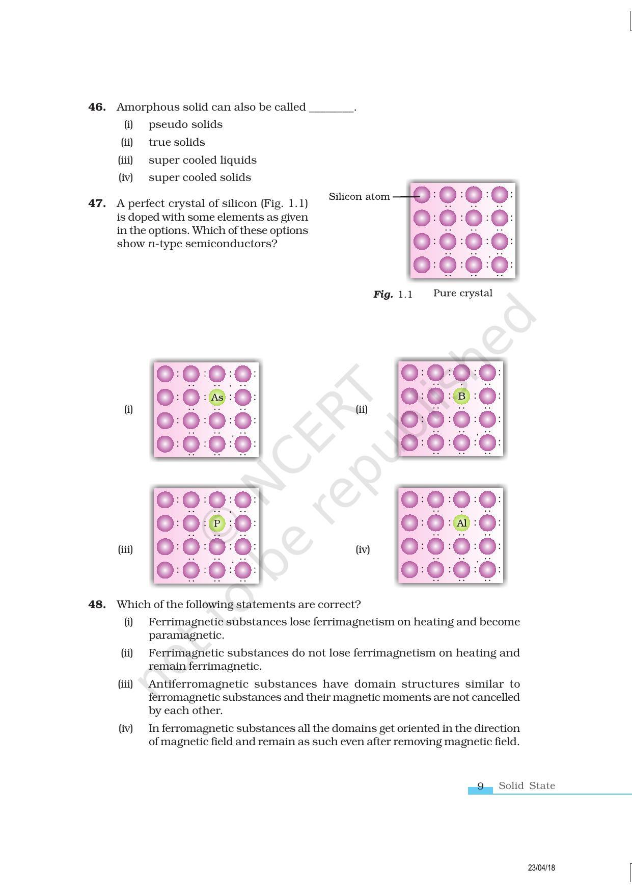 NCERT Exemplar Book for Class 12 Chemistry: Chapter 1 Solid State - Page 9