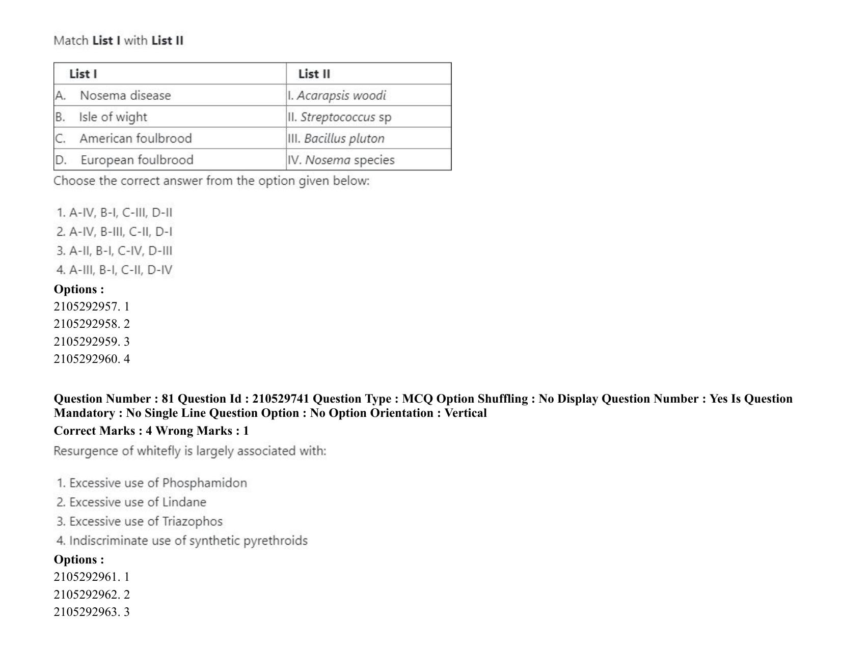 ICAR AIEEA PG 2020 ENTOMOLOGY AND NEMATOLOGY Question Paper - Page 49