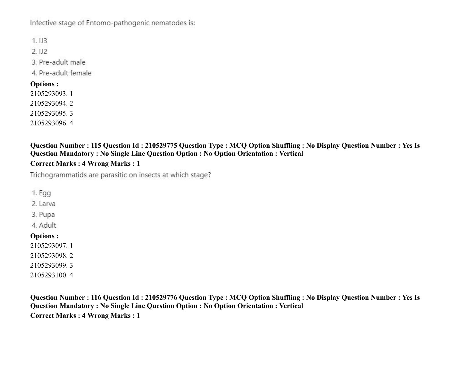 ICAR AIEEA PG 2020 ENTOMOLOGY AND NEMATOLOGY Question Paper - Page 66