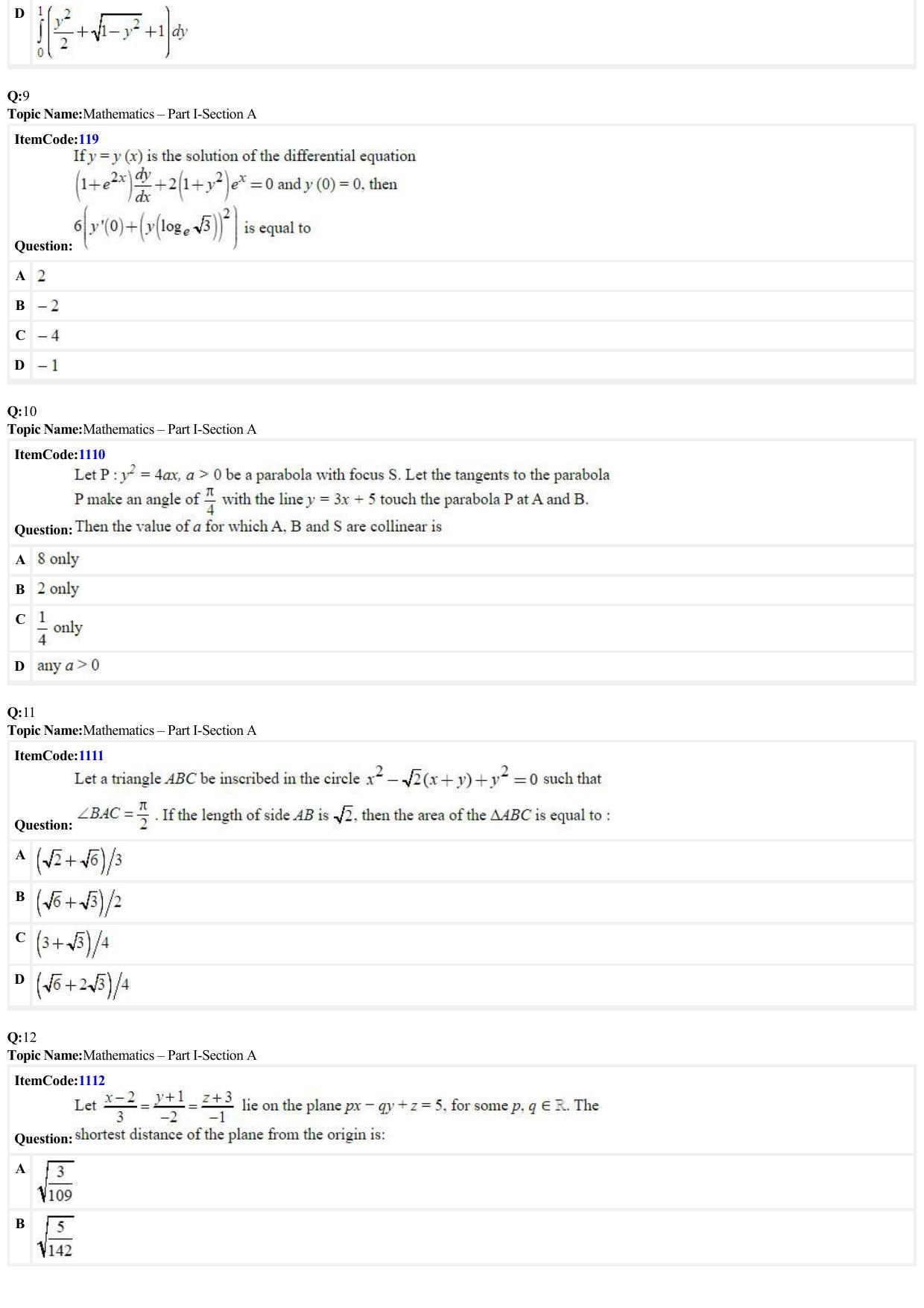 JEE Mains 2022: B Arch & B Planning English (Shift 2) 29-06-2022 Question Paper - Page 3