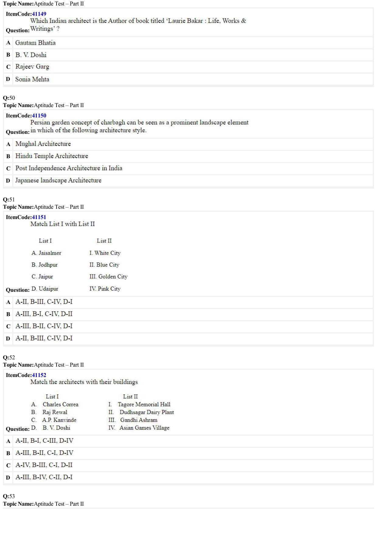 JEE Mains 2022: B Arch & B Planning English (Shift 2) 29-06-2022 Question Paper - Page 11