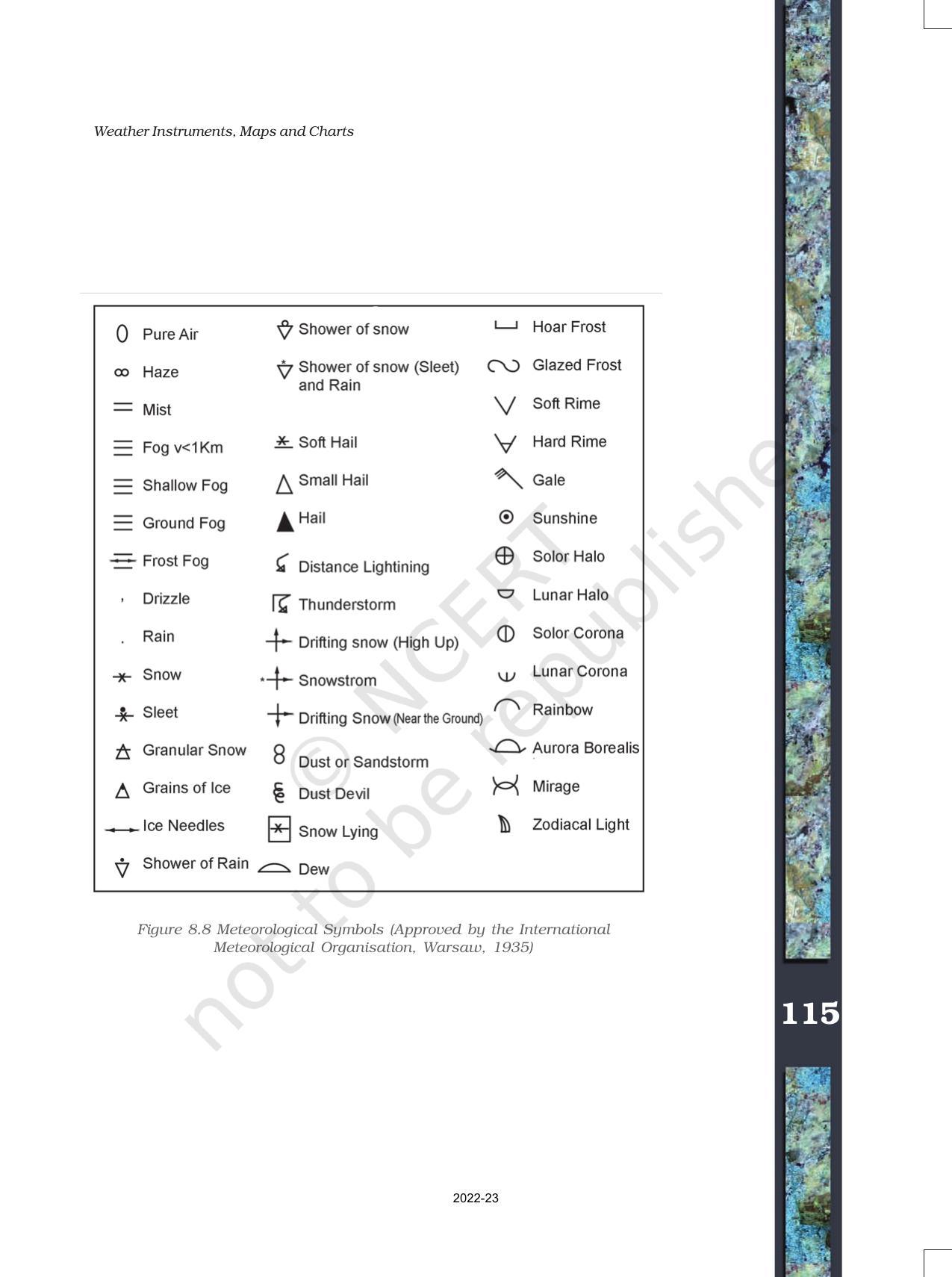 NCERT Book for Class 11 Geography (Part-III) Chapter 8 Weather Instruments, Maps and Charts - Page 9
