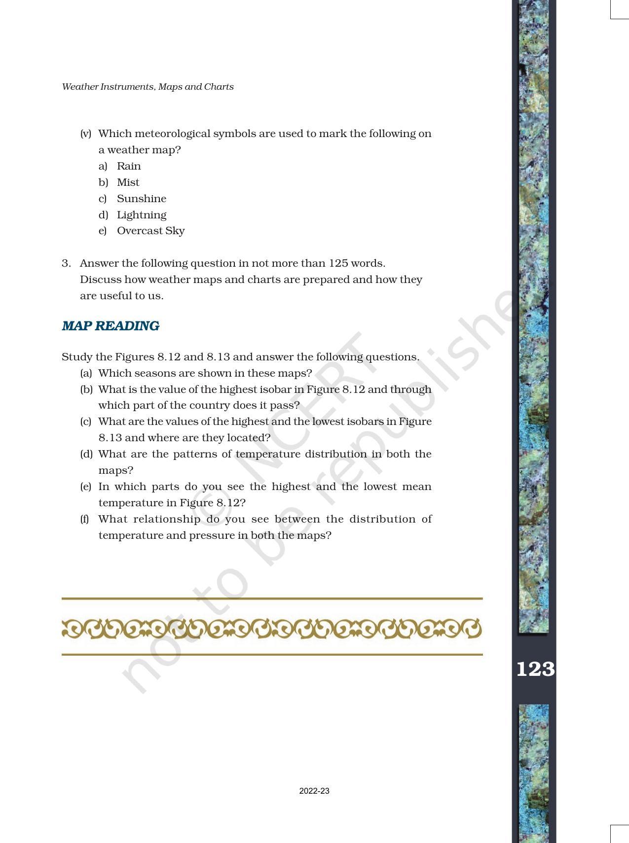 NCERT Book for Class 11 Geography (Part-III) Chapter 8 Weather Instruments, Maps and Charts - Page 17
