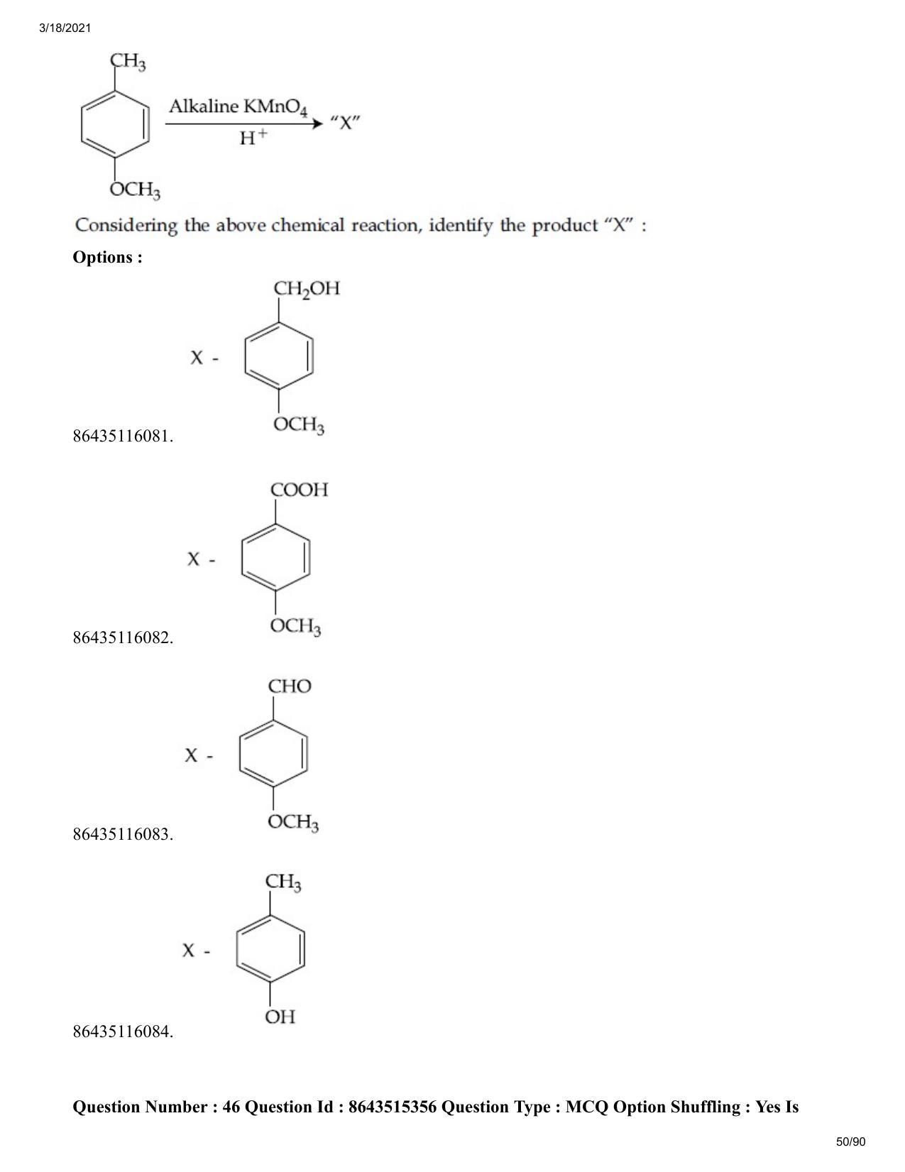 JEE Mains 2021: BTech EA (Shift 1) 18-03-2021 Question Paper - Page 50