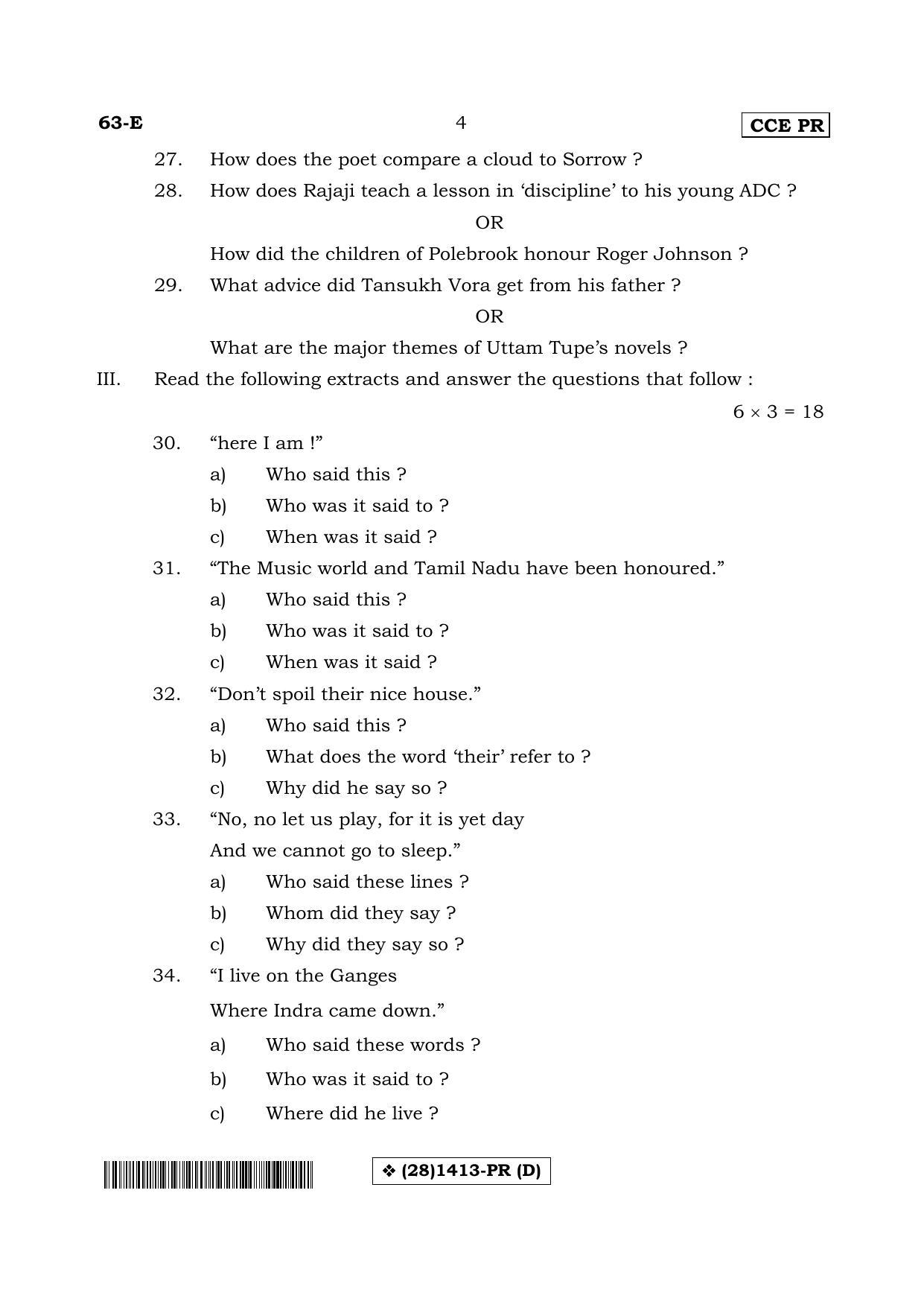 Karnataka SSLC English - Third Language - ENGLISH (63-E%20PR _28_1413-PR _D_32) (Supplementary) June 2019 Question Paper - Page 4
