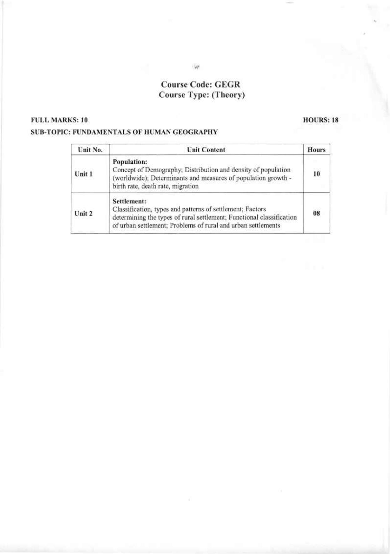 WBCHSE Class 11 & 12 Syllabus for Geography (GEGR) (SET III) - Page 14