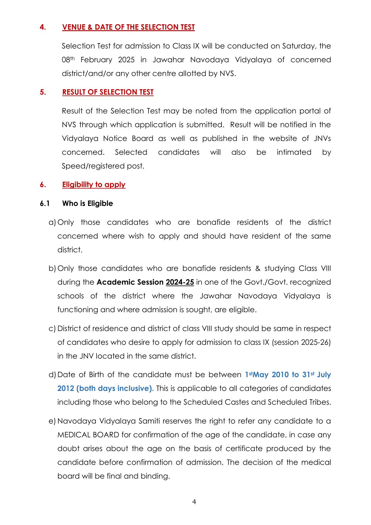 JNV Class 9th Lateral Entry Syllabus 2025 - Page 5