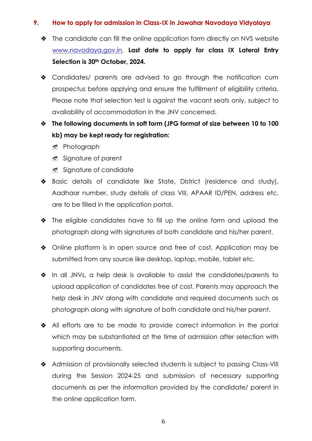 JNV Class 9th Lateral Entry Syllabus 2025 - Page 7