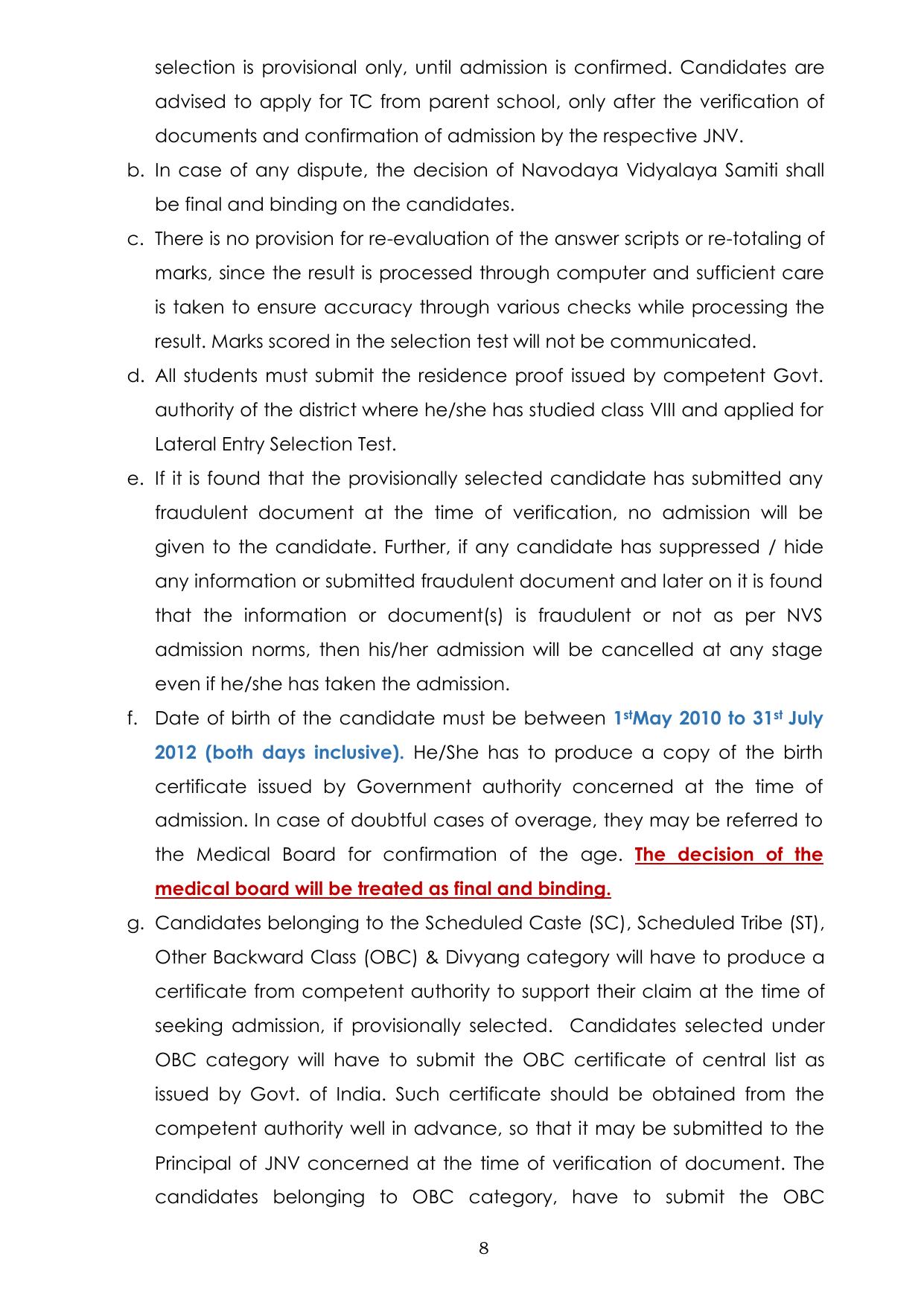 JNV Class 9th Lateral Entry Syllabus 2025 - Page 9