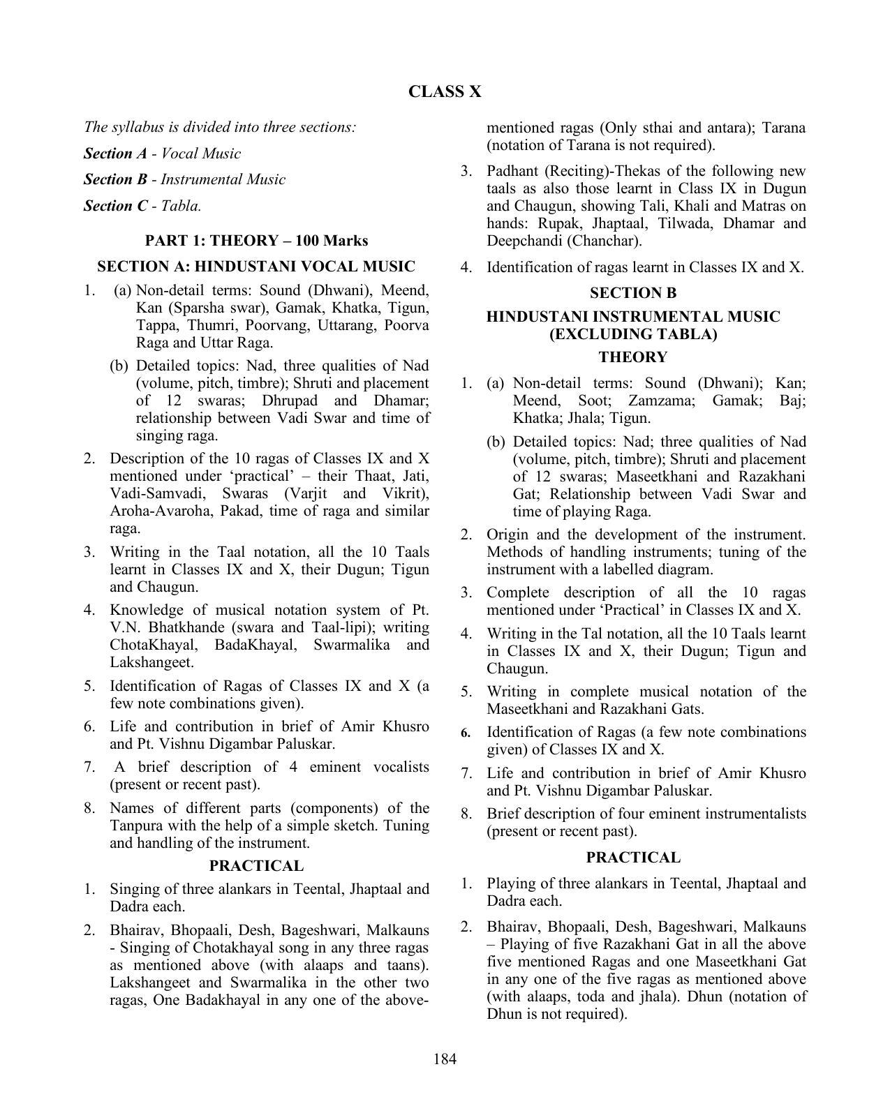 ICSE Performing Arts Syllabus 2026 - Page 3