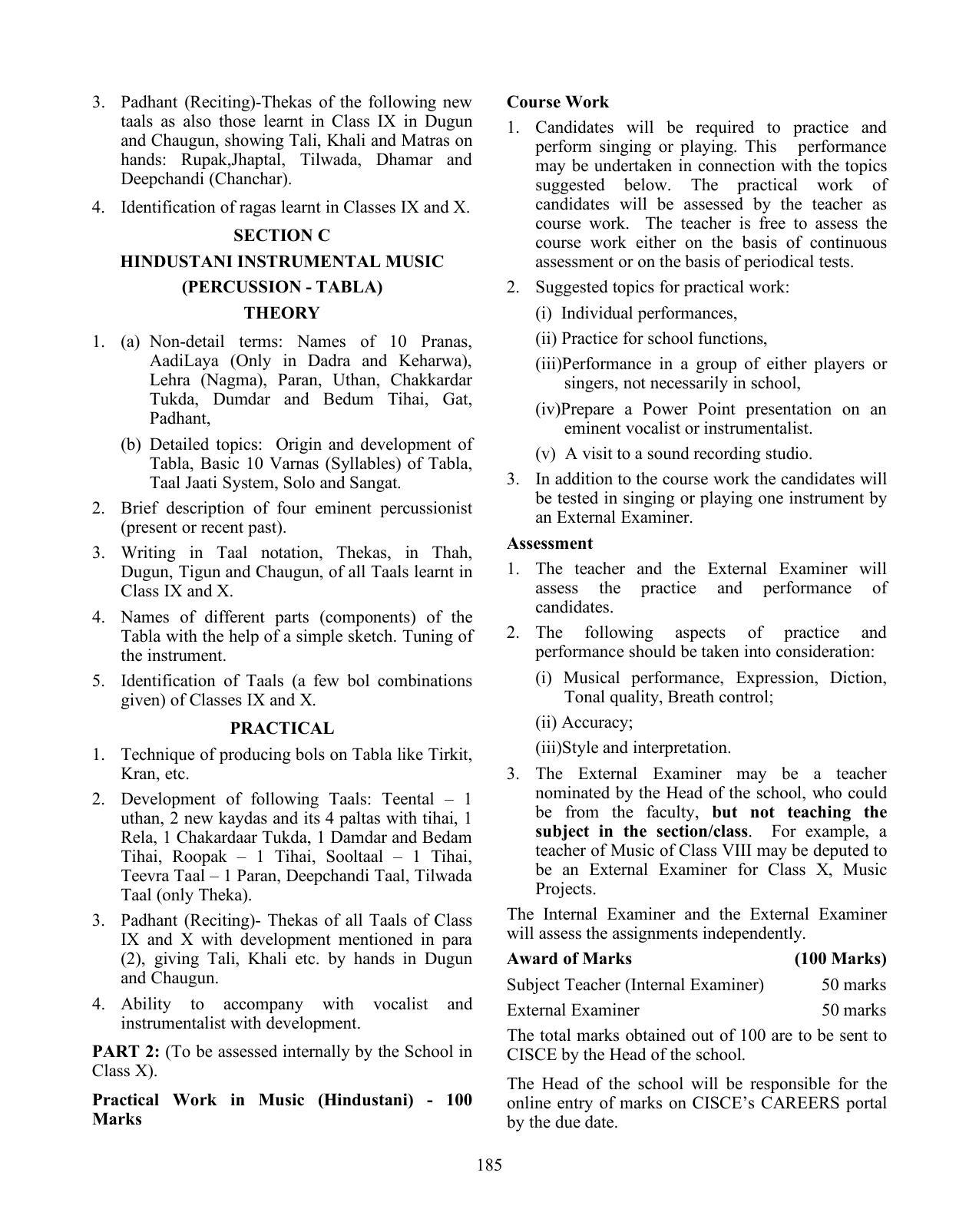 ICSE Performing Arts Syllabus 2026 - Page 4