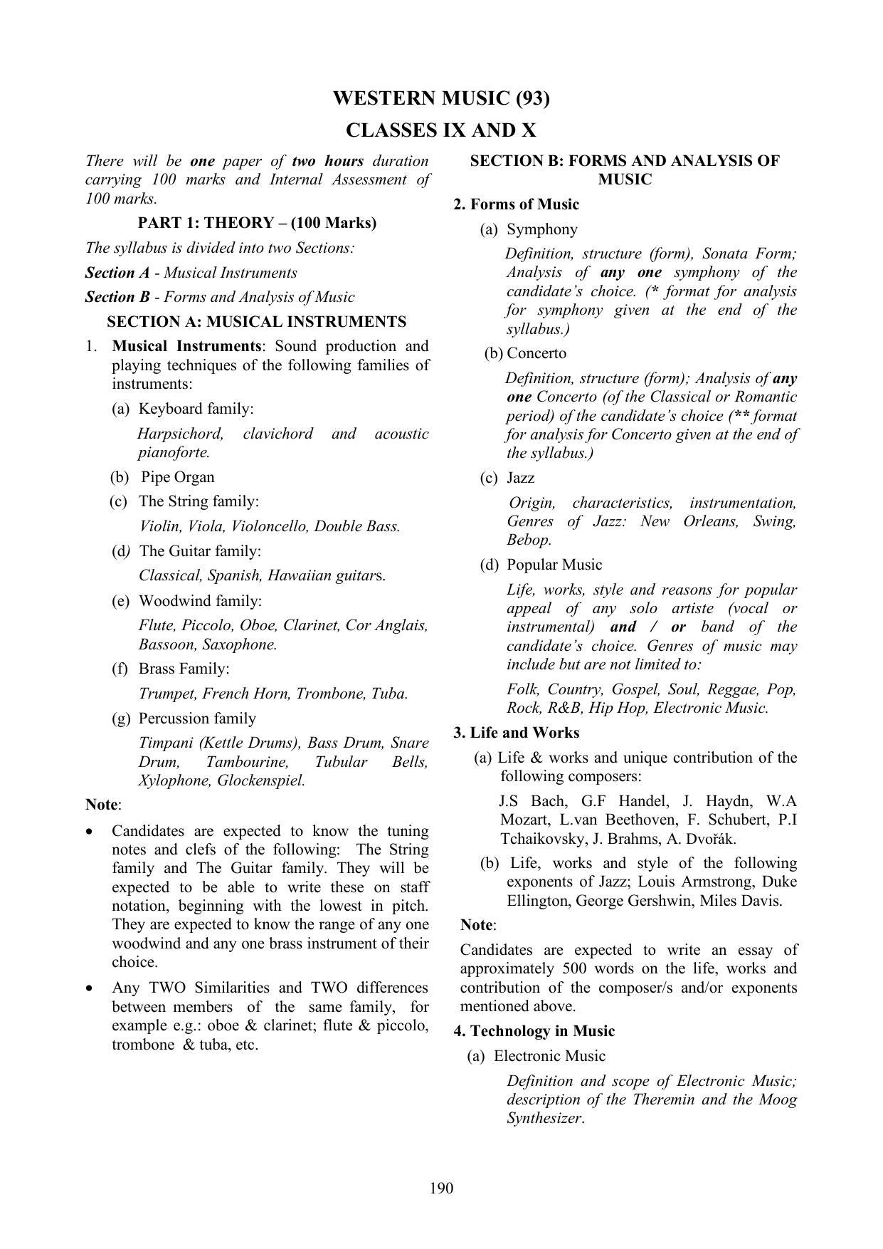 ICSE Performing Arts Syllabus 2026 - Page 9