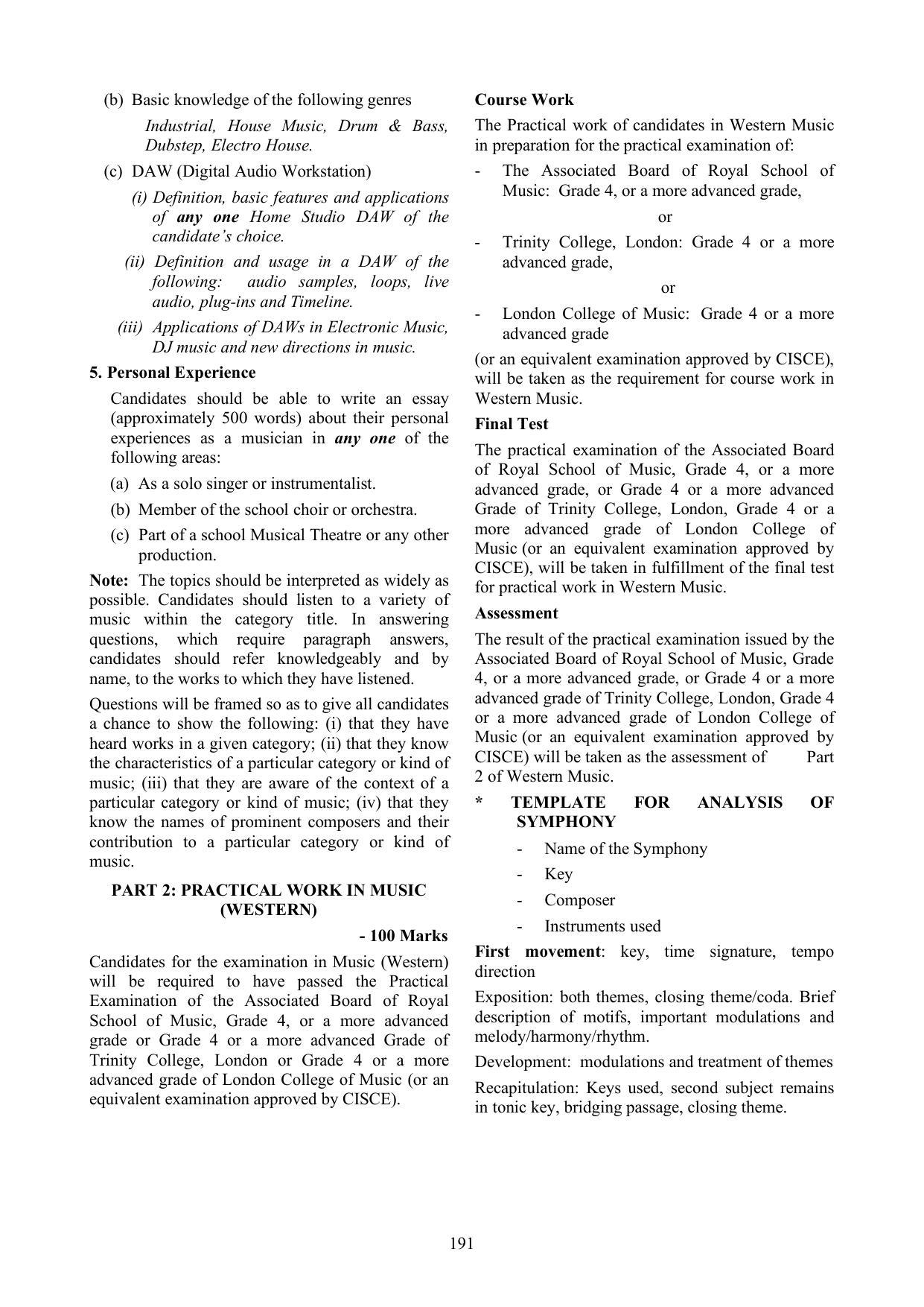 ICSE Performing Arts Syllabus 2026 - Page 10