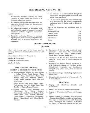 ICSE Performing Arts Syllabus 2026