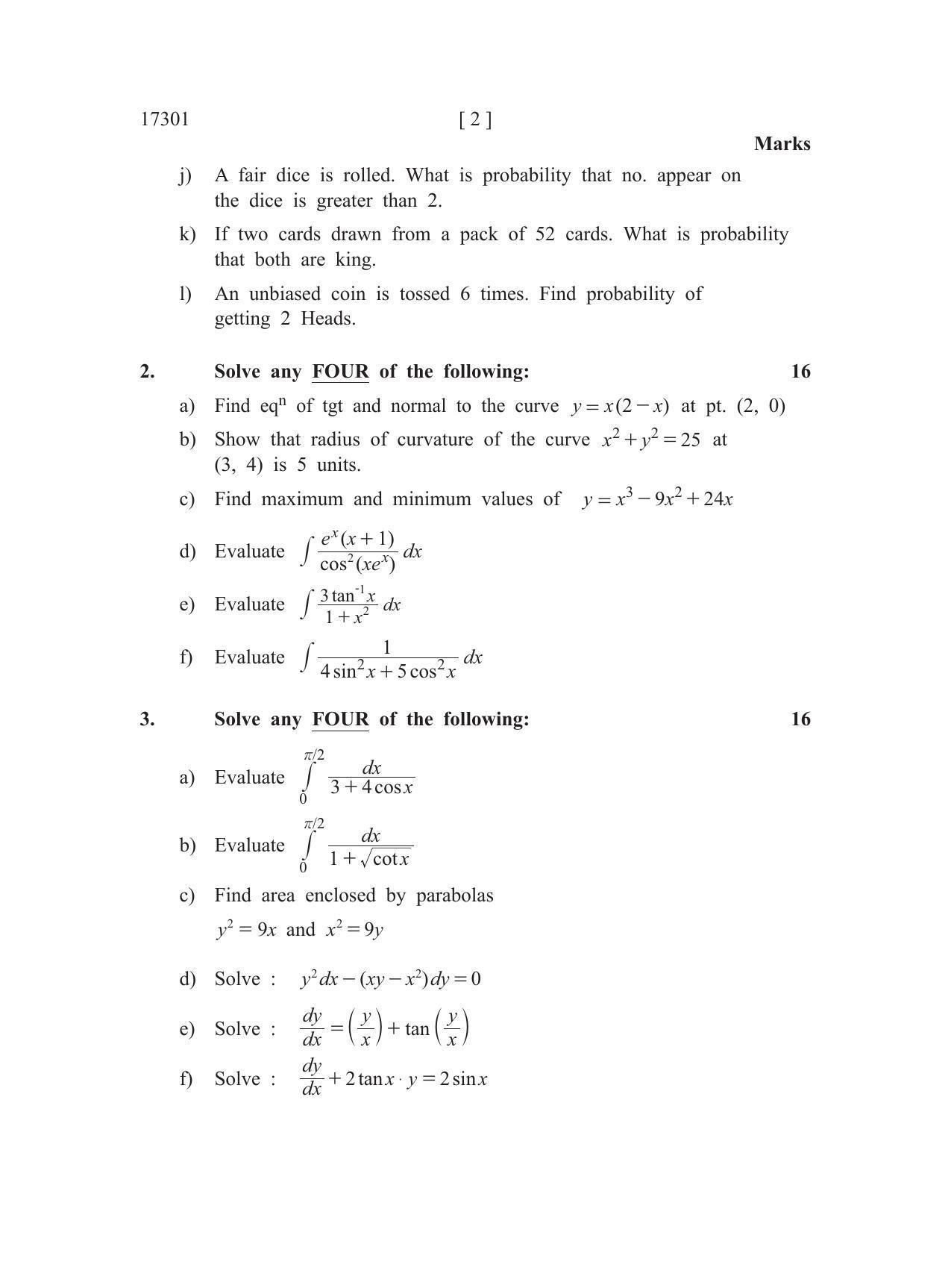 MSBTE Question Paper - 2018 - Applied Mathematics - Page 2