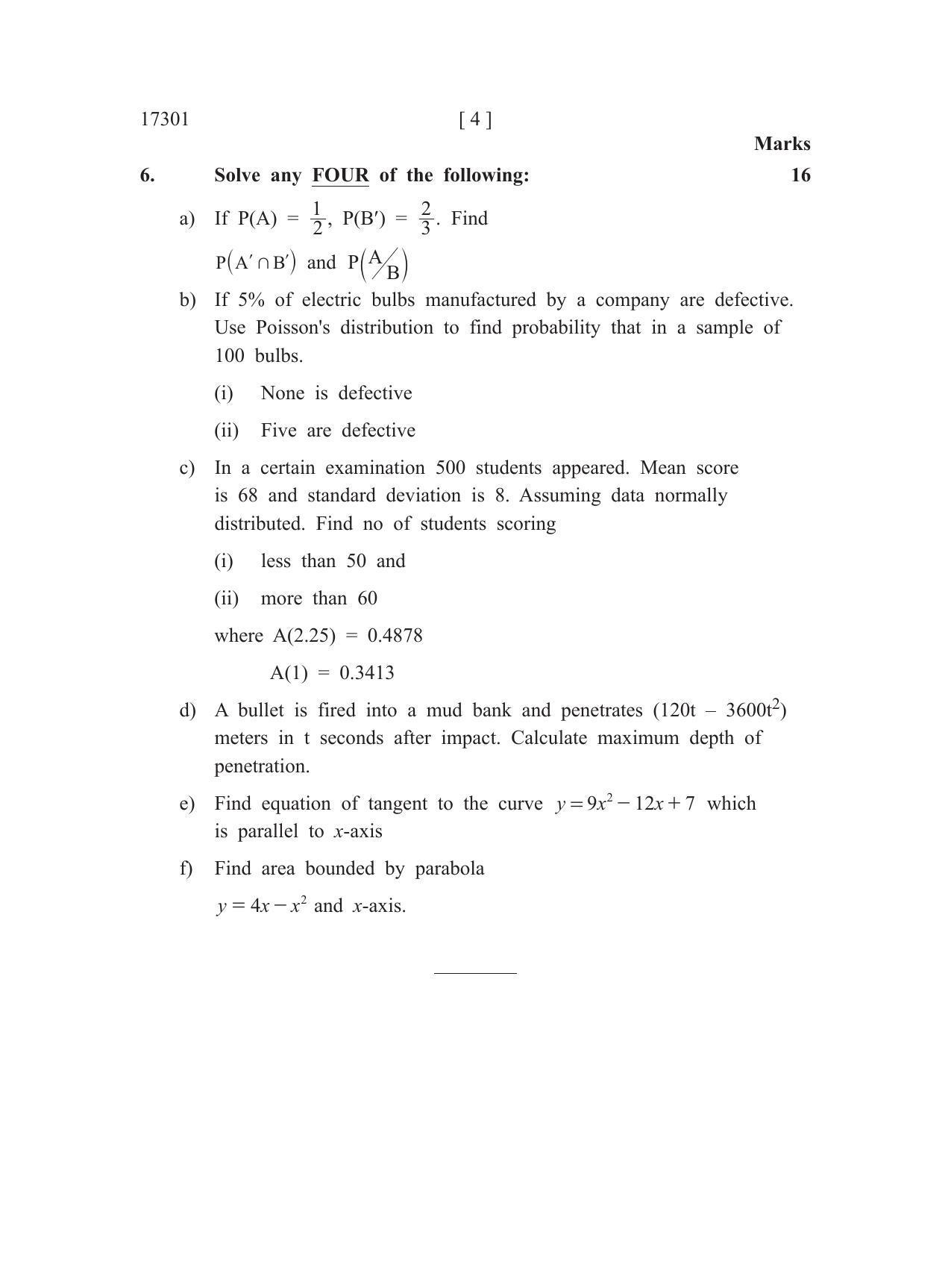 MSBTE Question Paper - 2018 - Applied Mathematics - Page 4