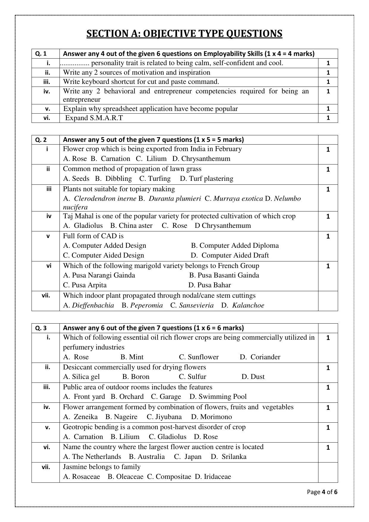 CBSE Class 10 Horticulture (Skill Education) Sample Papers 2023 - Page 4