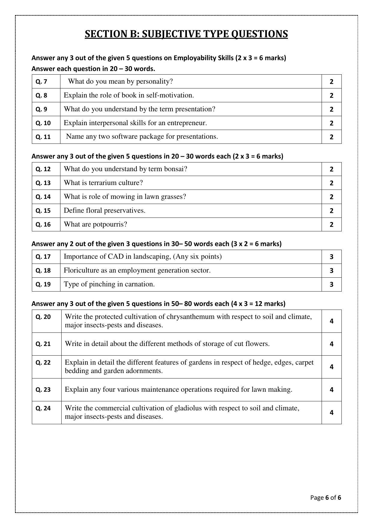 CBSE Class 10 Horticulture (Skill Education) Sample Papers 2023 - Page 6