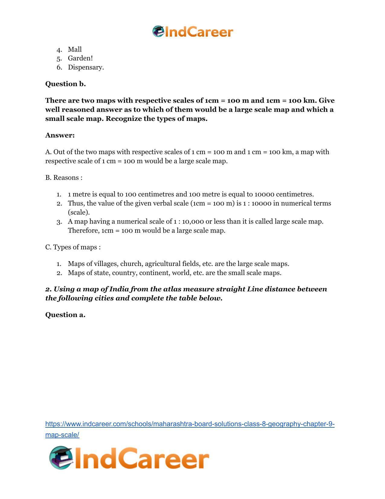 Maharashtra Board Solutions Class 8-Geography: Chapter 9- Map Scale - Page 3