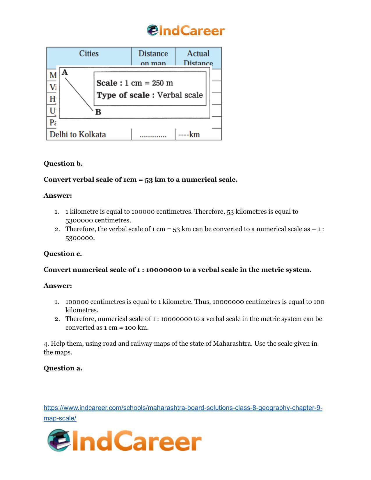 Maharashtra Board Solutions Class 8-Geography: Chapter 9- Map Scale - Page 5