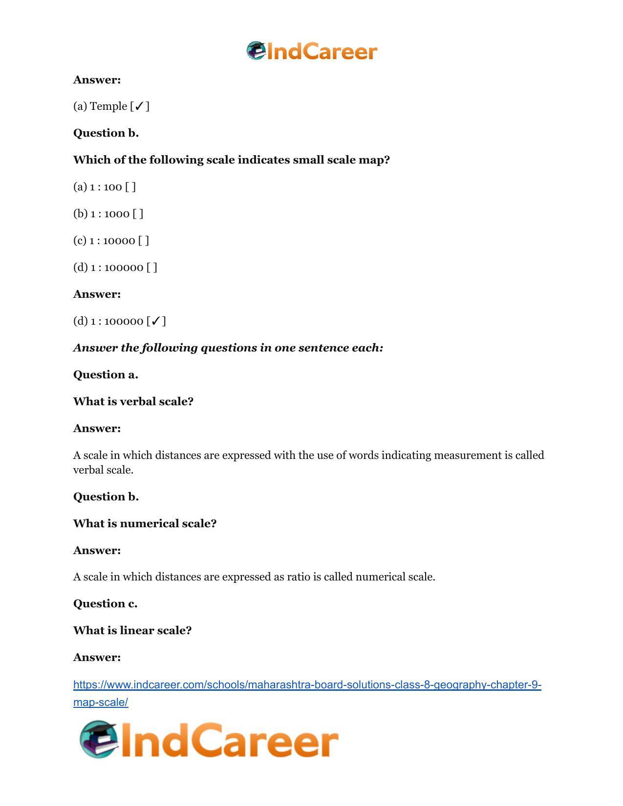 Maharashtra Board Solutions Class 8-Geography: Chapter 9- Map Scale - Page 7