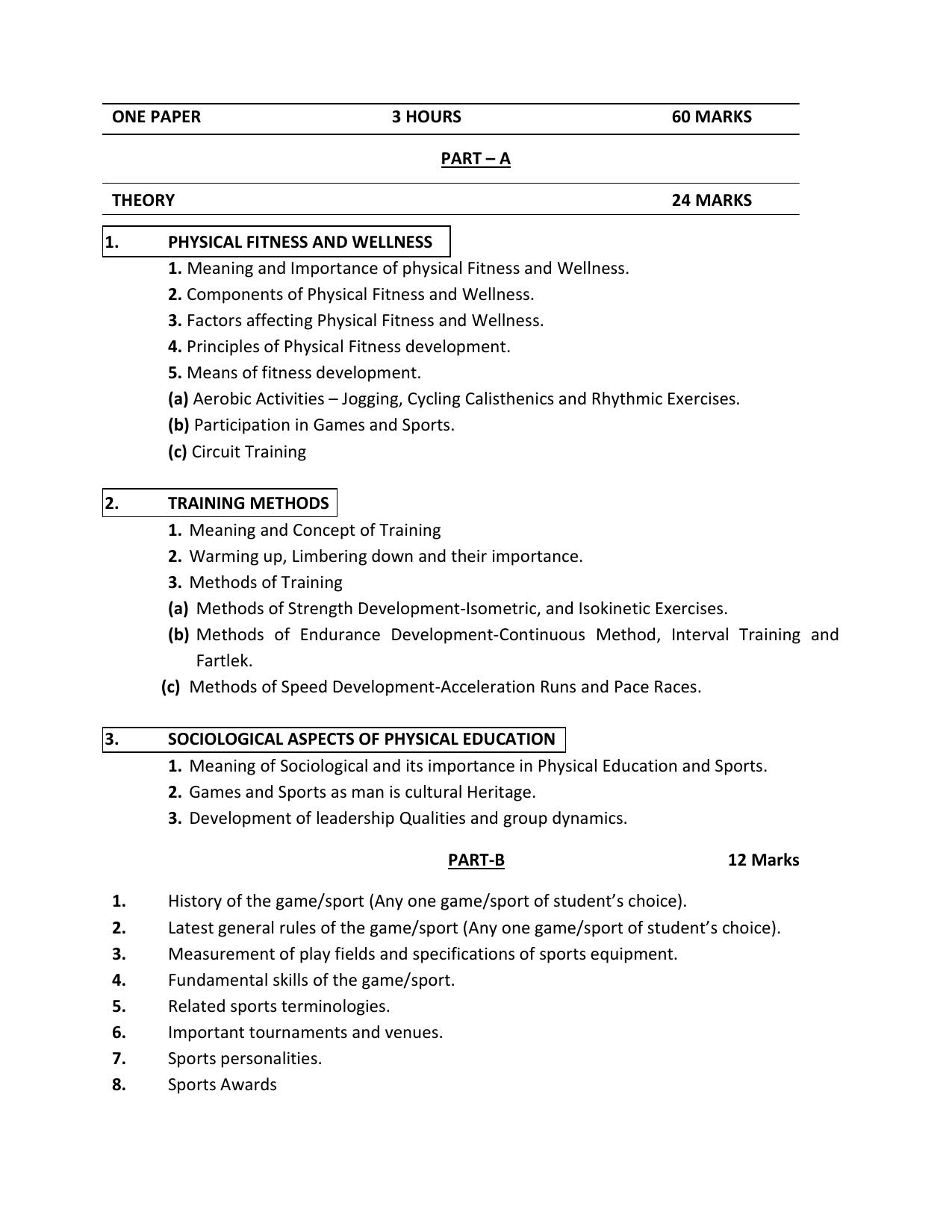 HP Board Class 12th Syllabus for Physical Education - Page 3