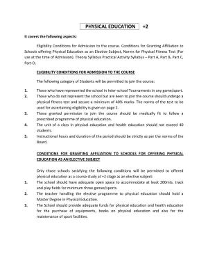 HP Board Class 12th Syllabus for Physical Education