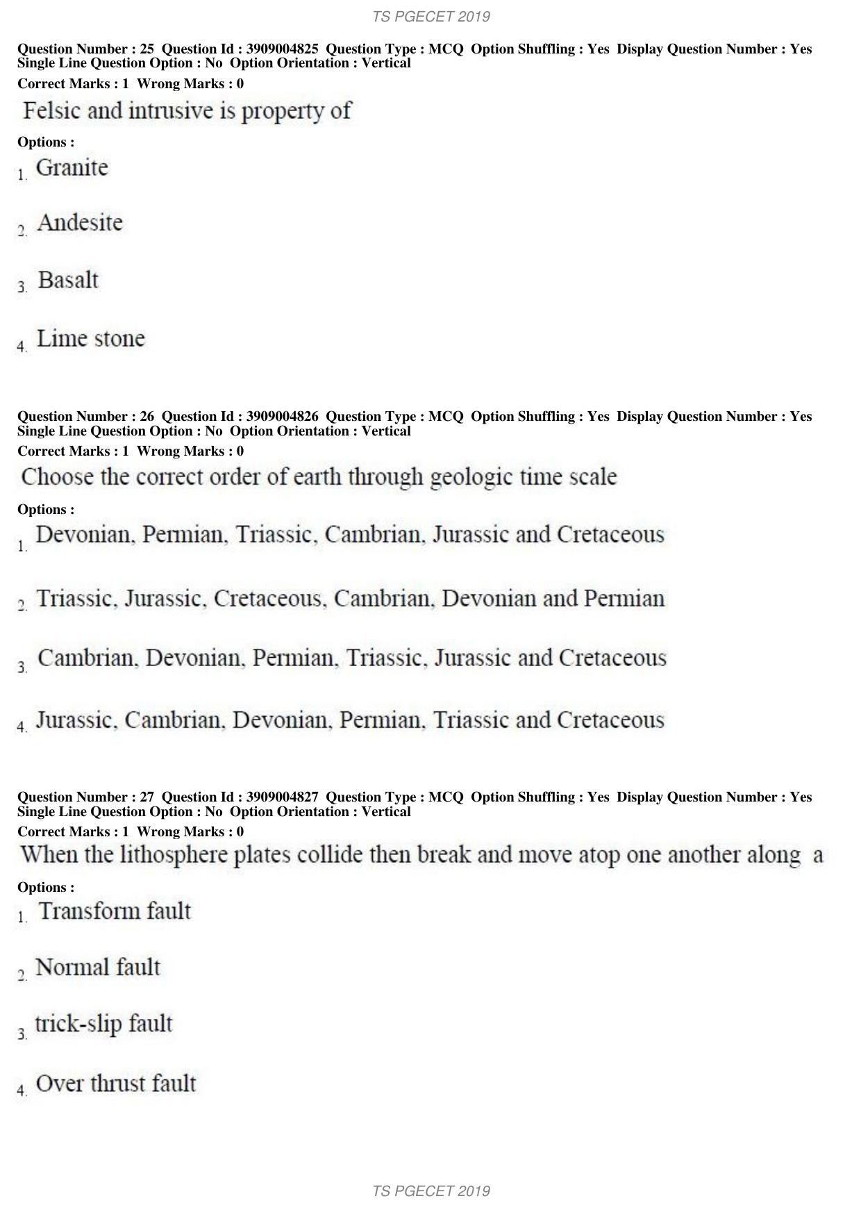 TS PGECET 2019: Geo Engineering and Geo Informatics Question Papers - Page 12