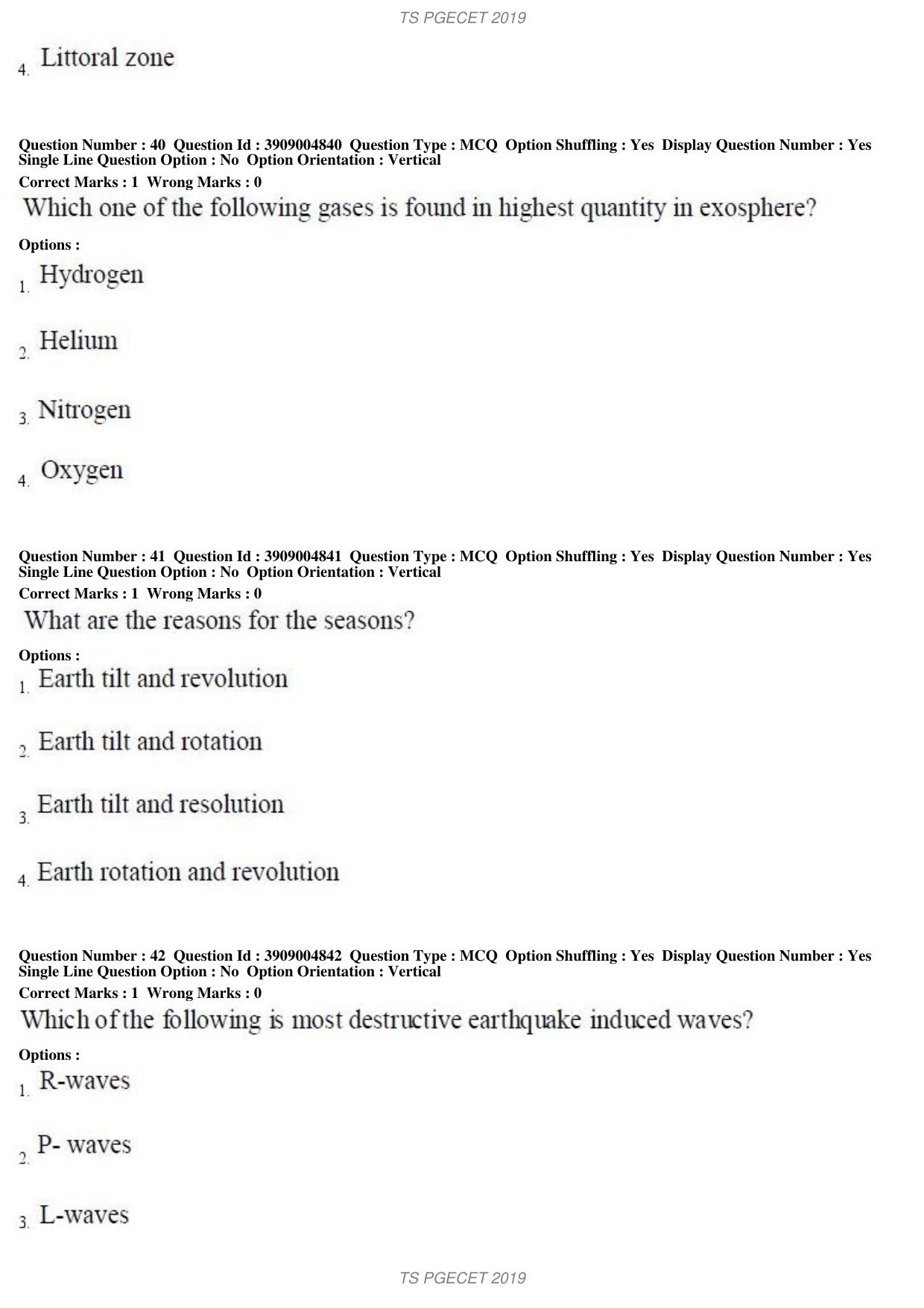 TS PGECET 2019: Geo Engineering and Geo Informatics Question Papers - Page 17