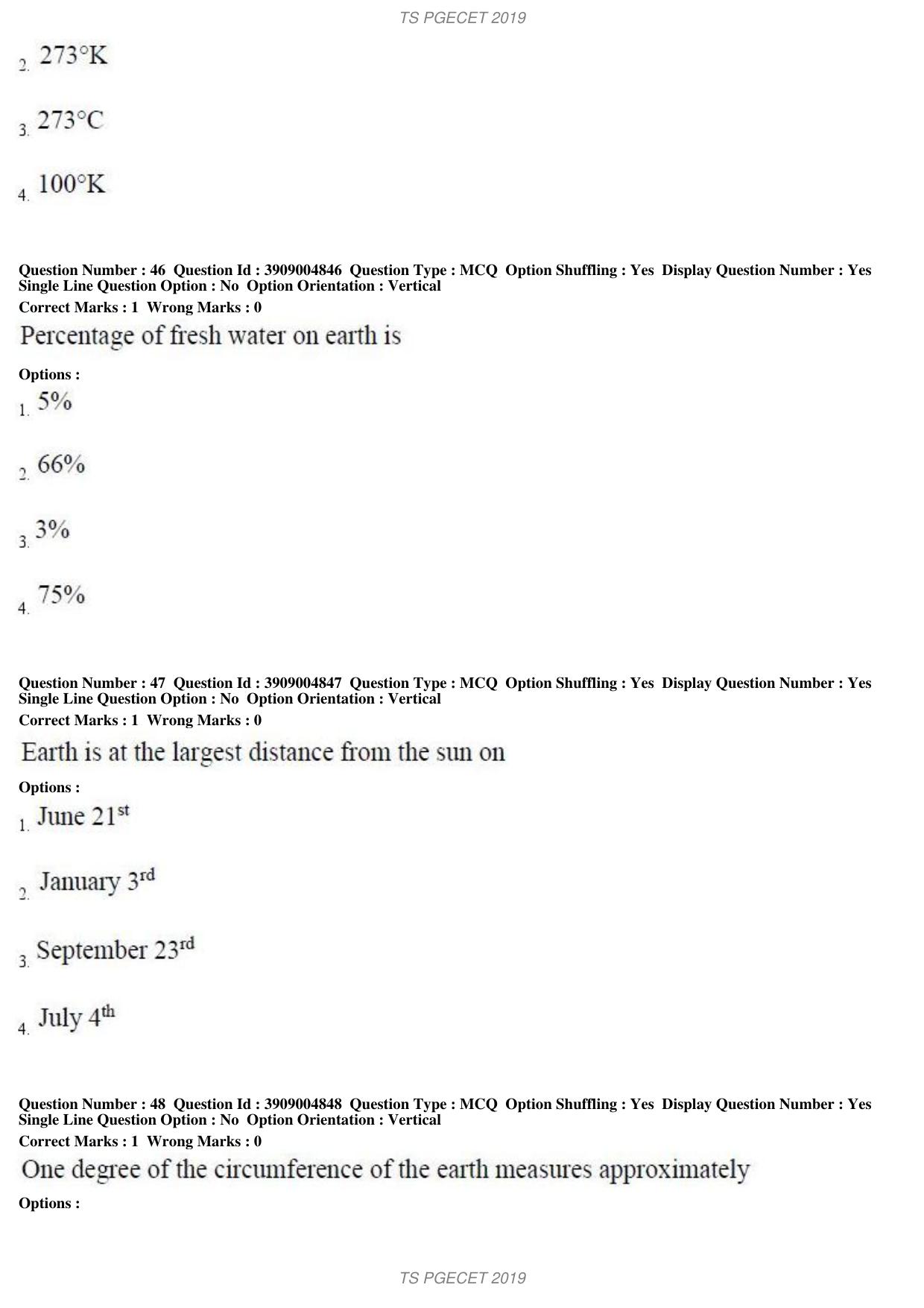 TS PGECET 2019: Geo Engineering and Geo Informatics Question Papers - Page 19