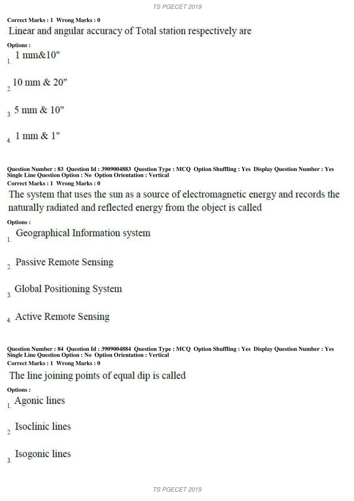 TS PGECET 2019: Geo Engineering and Geo Informatics Question Papers - Page 32