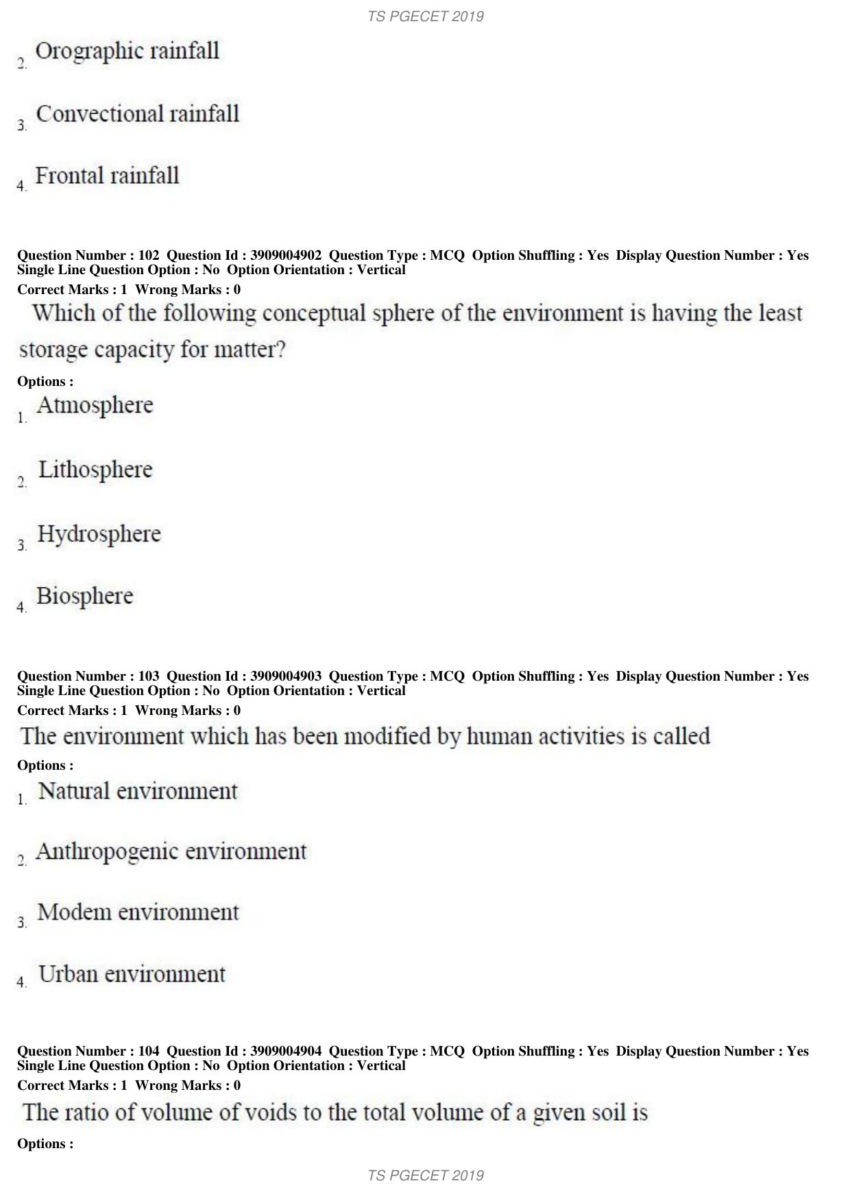 TS PGECET 2019: Geo Engineering and Geo Informatics Question Papers - Page 39