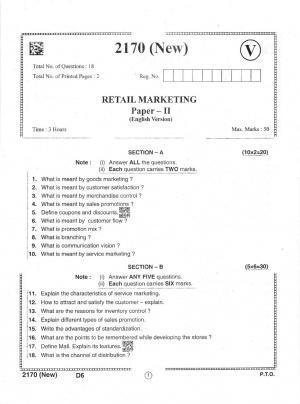 AP Intermediate 2nd Year Vocational Question Paper September-2021 - Retaikl_Marketing(NEW)-II