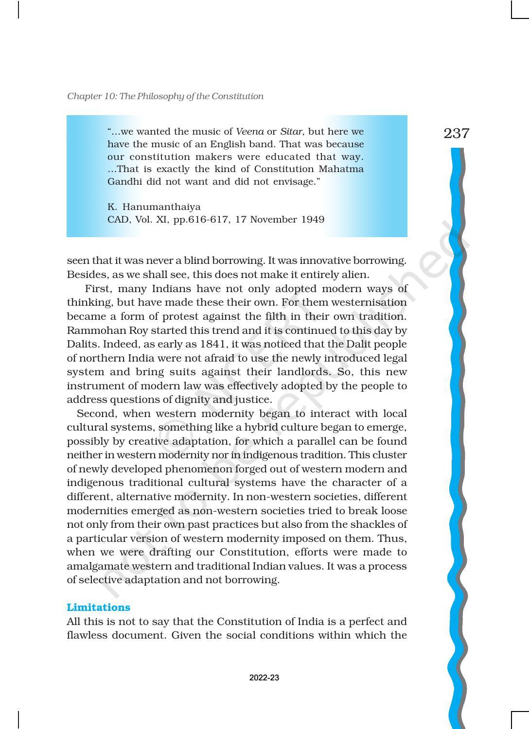 NCERT Book for Class 11 Political Science (Indian Constitution at Work) Chapter 10 The Philosophy of the Constitution - Page 18