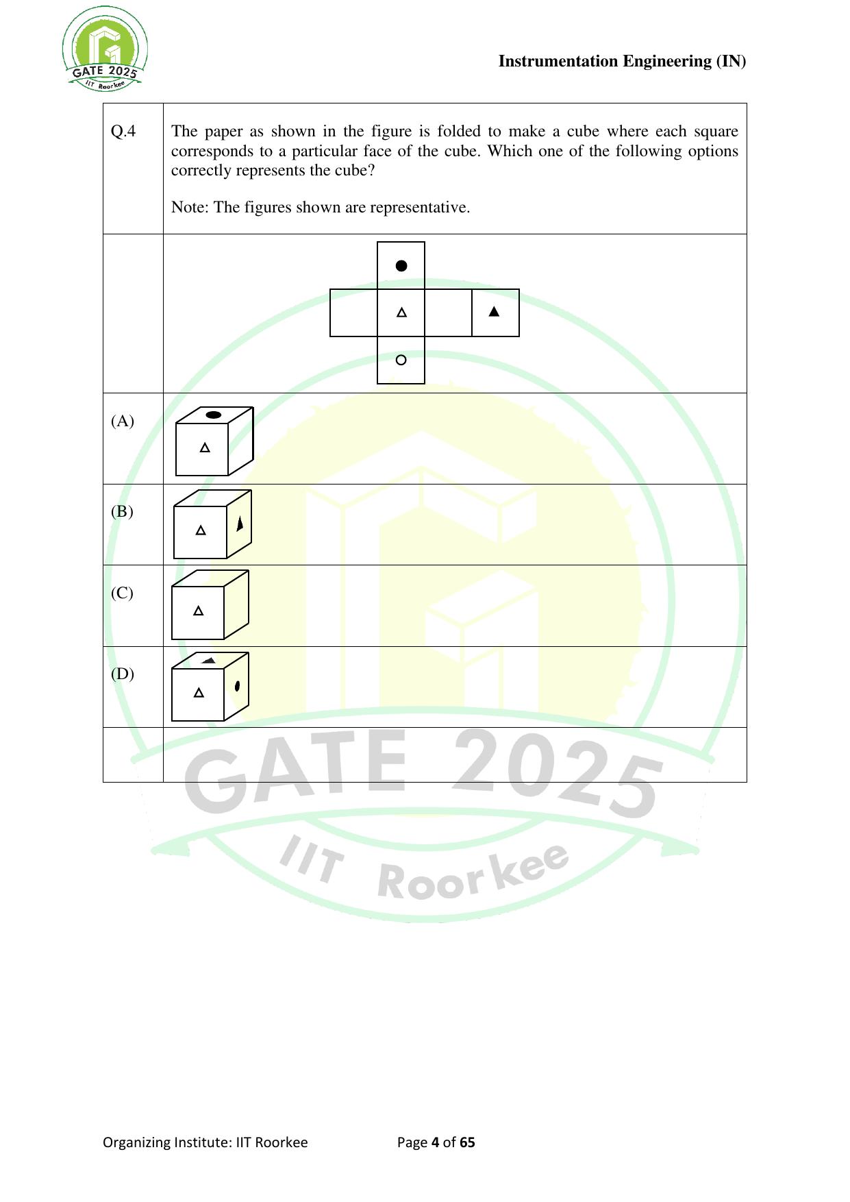 GATE 2025 Instrumentation Engineering (IN) Question Paper - Page 4