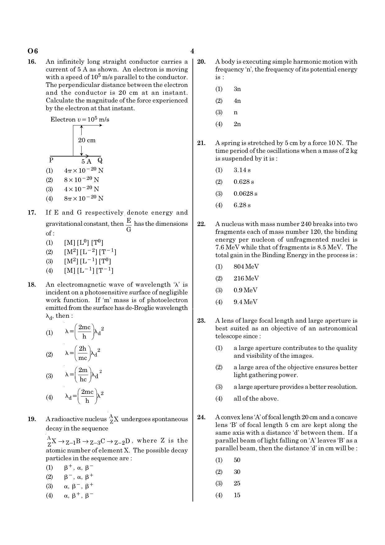 NEET O6 2021 Question Paper - Page 4