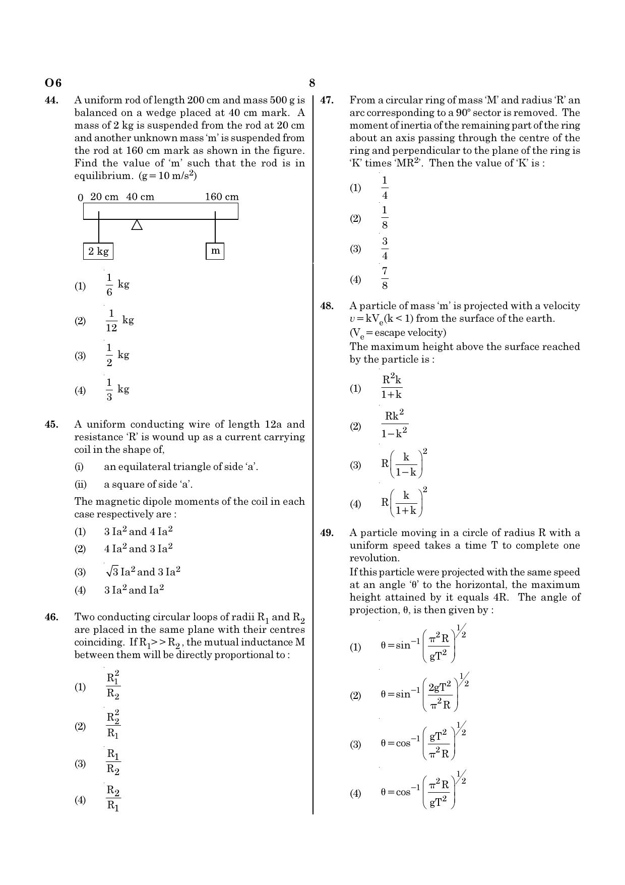 NEET O6 2021 Question Paper - Page 8