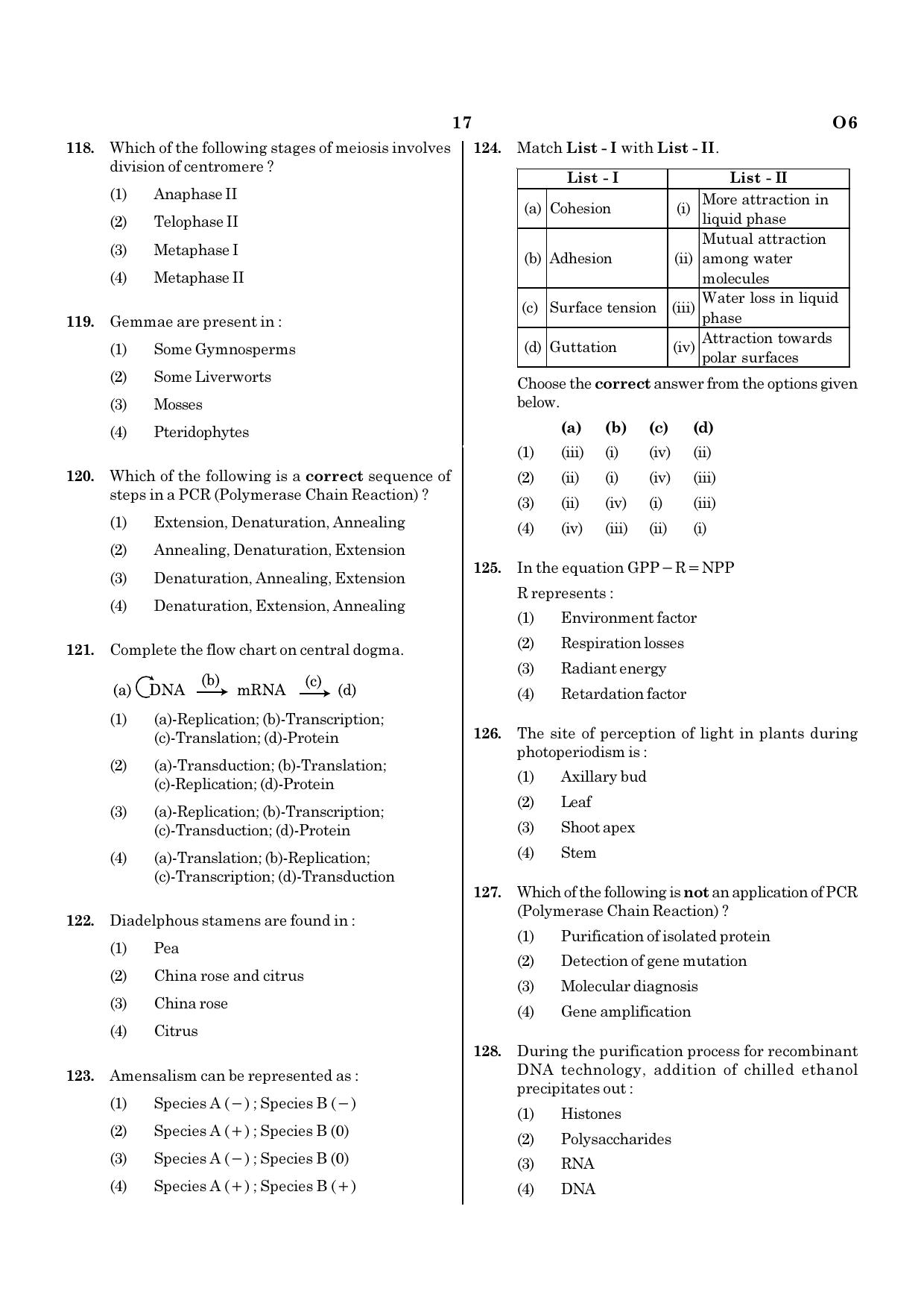 NEET O6 2021 Question Paper - Page 17