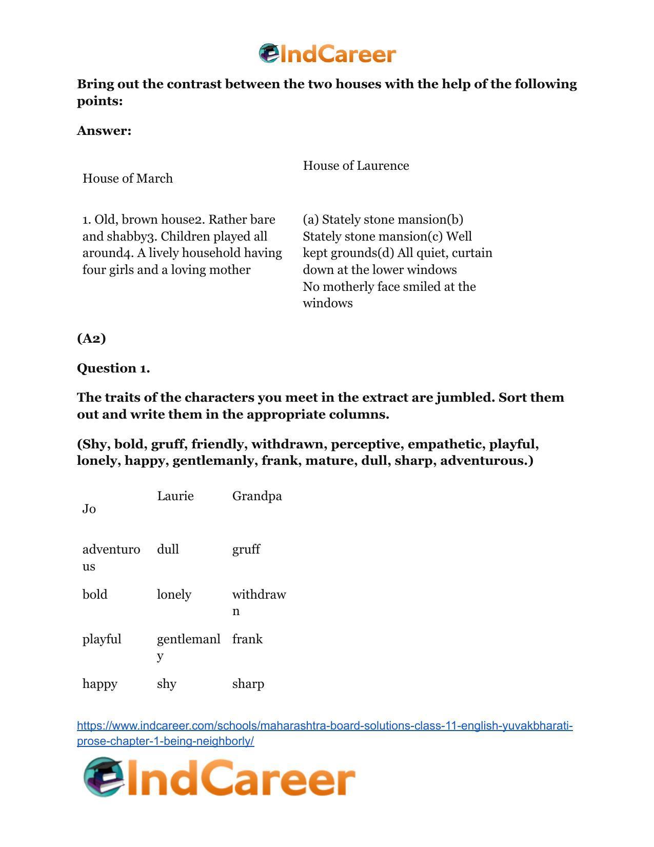 Maharashtra Board Solutions Class 11-English Yuvakbharati (Prose): Chapter 1- Being Neighborly - Page 5