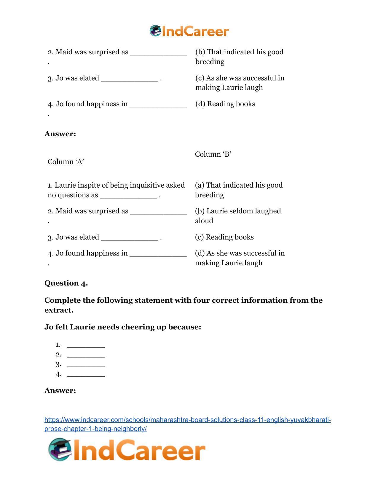 Maharashtra Board Solutions Class 11-English Yuvakbharati (Prose): Chapter 1- Being Neighborly - Page 19