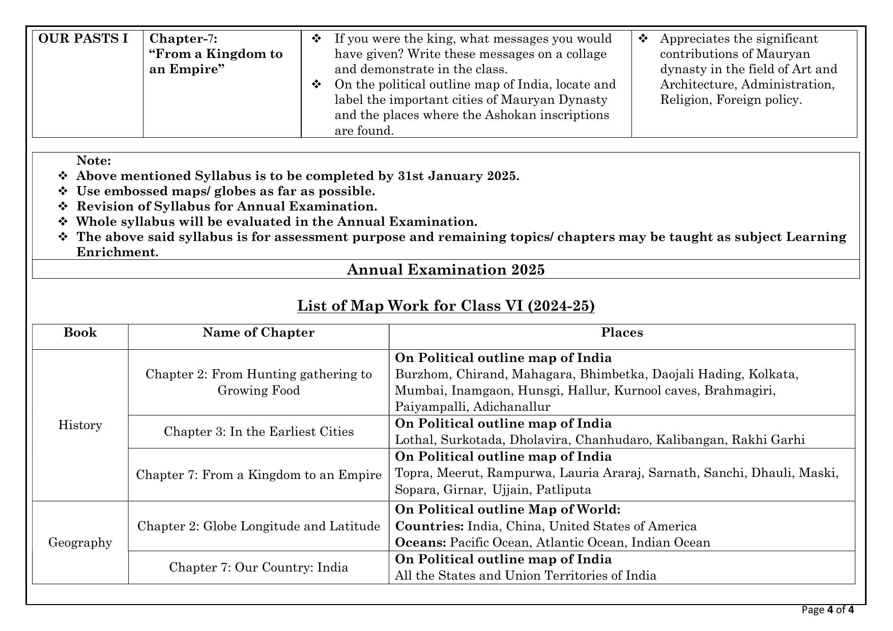 Edudel Class 6 Social Science (English Medium) Syllabus 2025 - Page 4