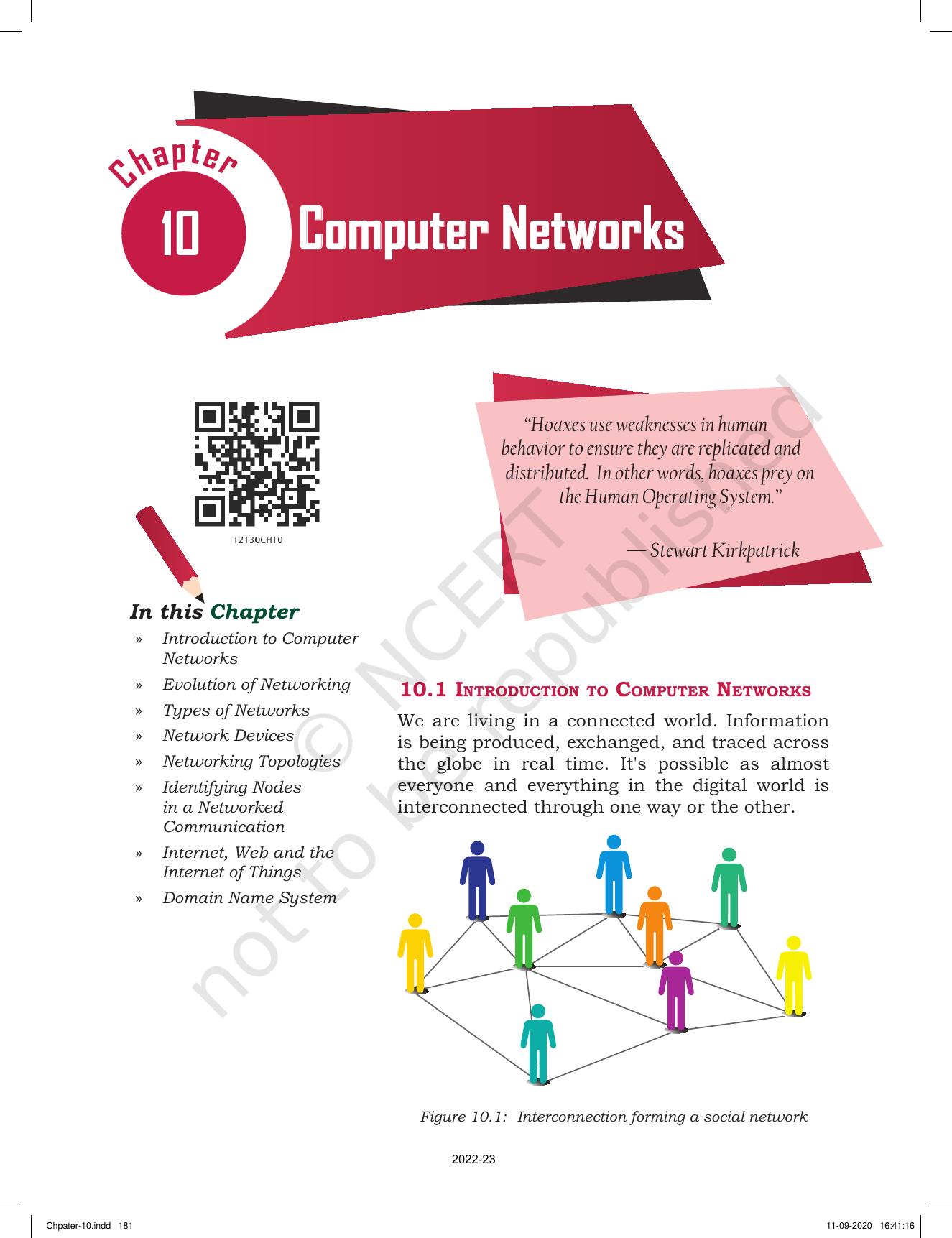 NCERT Book for Class 12 Computer Science Chapter 10 Computer Networks - Page 1