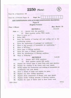 AP Inter 2nd Year Air  Conditioning_Auto Reconditioning Machines-II (new) March-2020-Vocational Question Paper