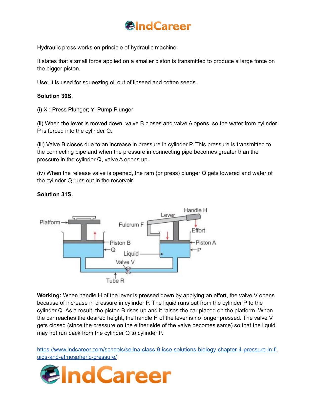Selina Class 9 ICSE Solutions Biology : Chapter 4- Pressure in Fluids and Atmospheric Pressure - Page 8