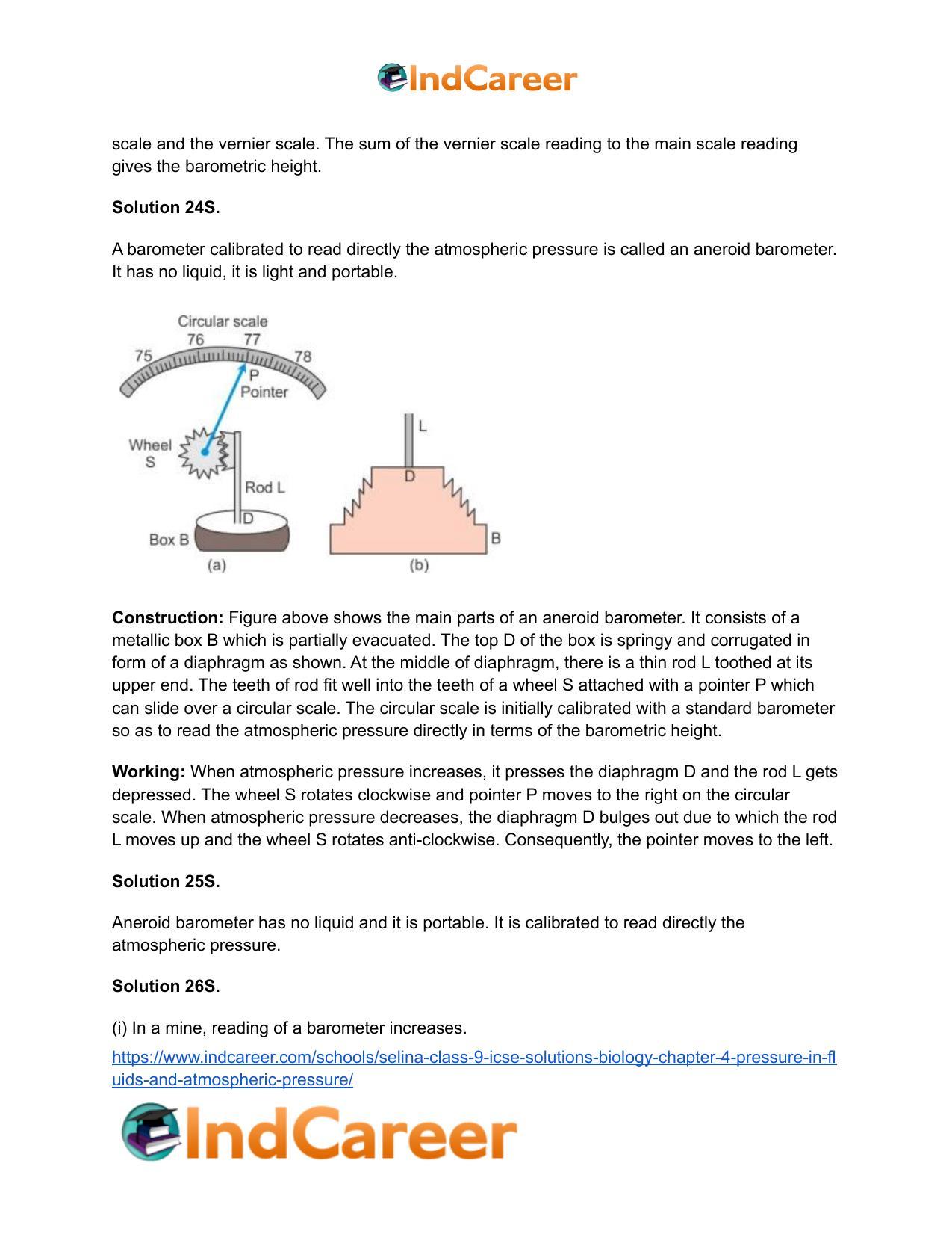 Selina Class 9 ICSE Solutions Biology : Chapter 4- Pressure in Fluids and Atmospheric Pressure - Page 23