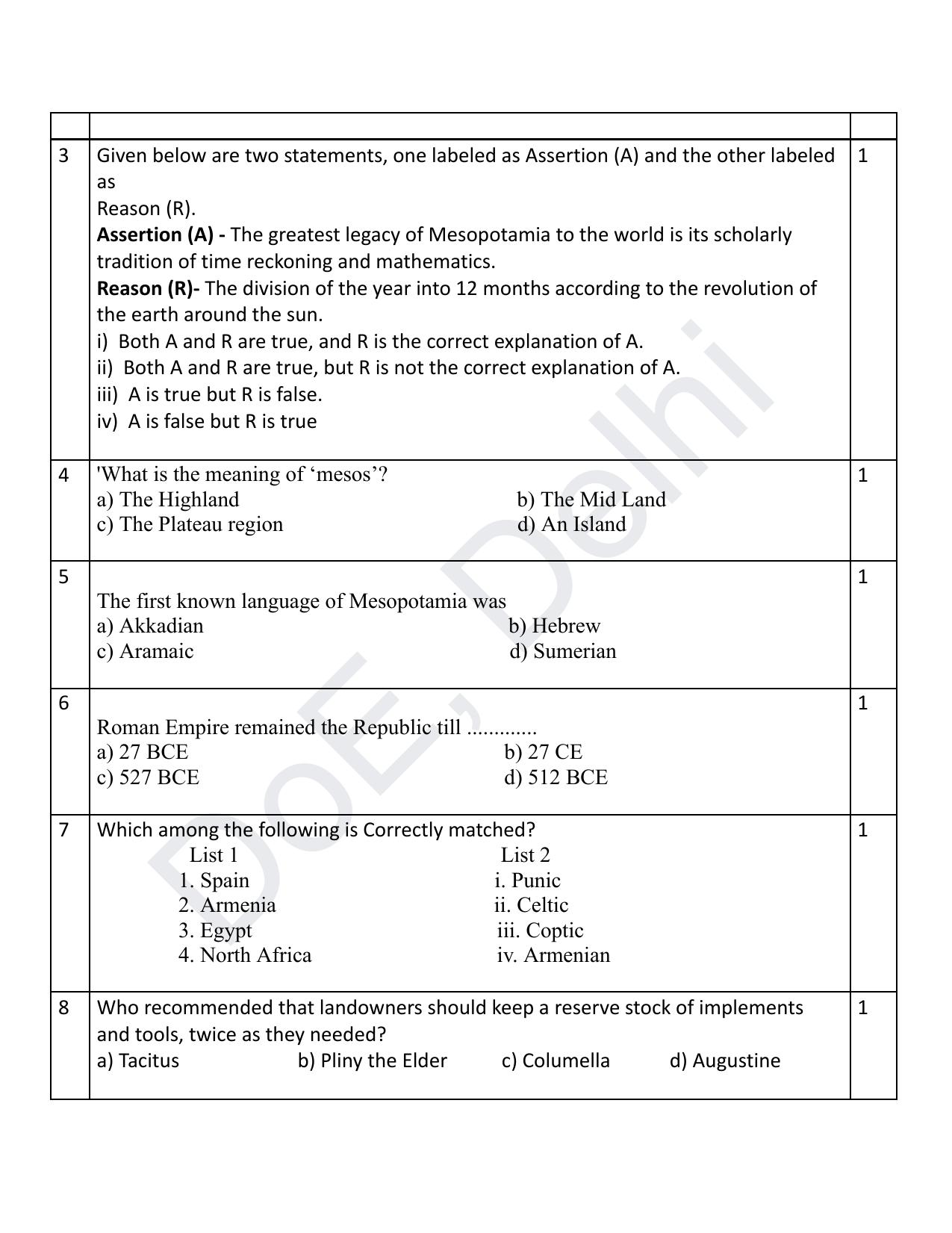 Edudel Class 11 History (English) Practice Papers-1 (2023-24) - Page 2