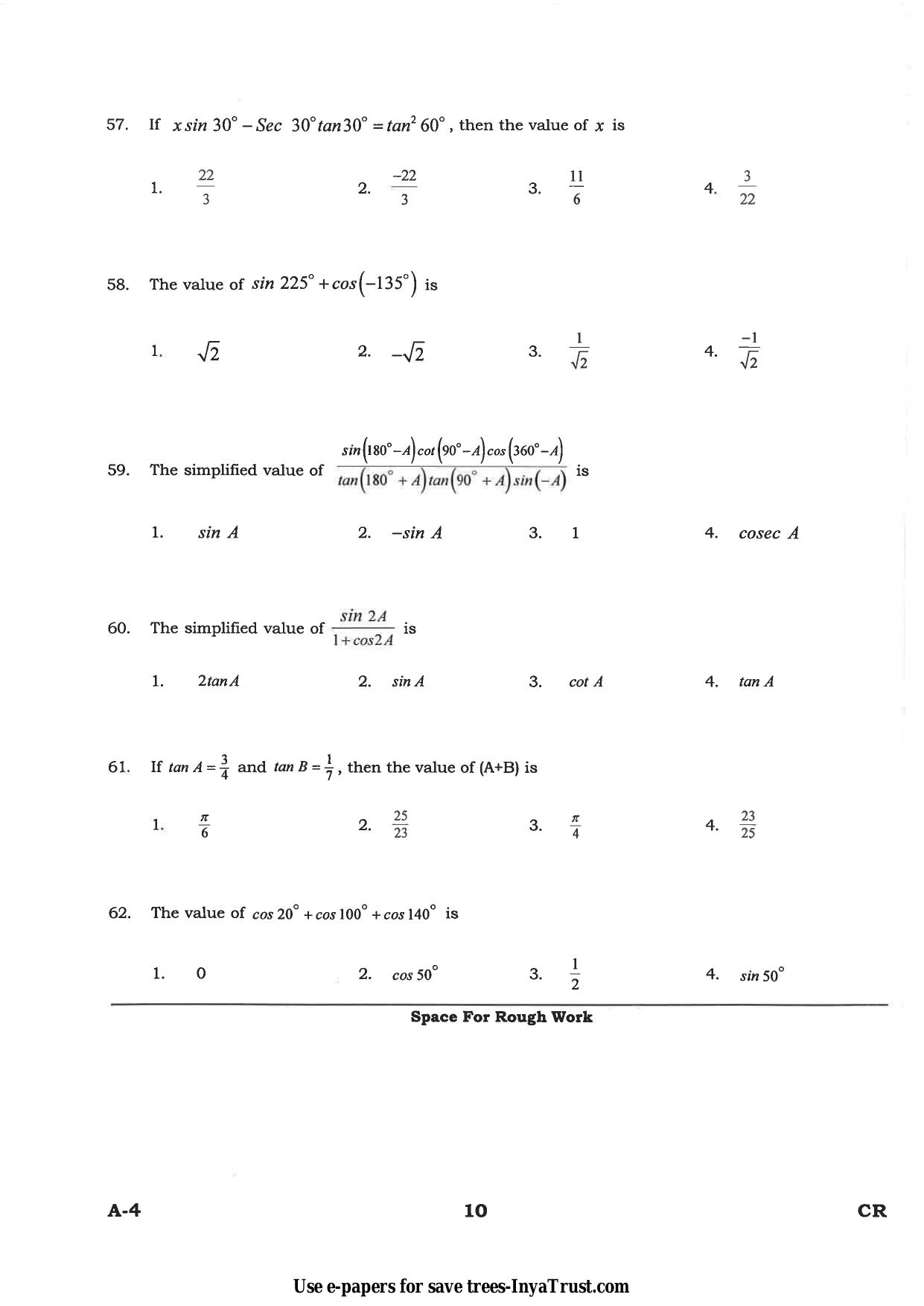 Karnataka Diploma CET- 2015 Ceramics Technology Question Paper - Page 10